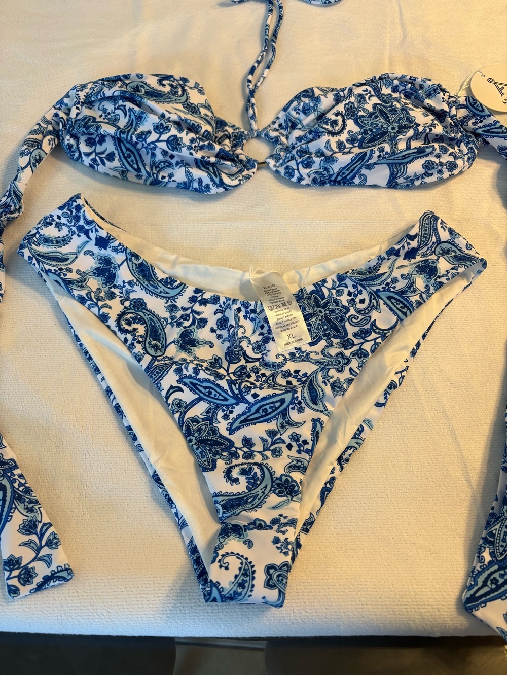 Blue Paisley Halter Bikini Set - Women - Picture 4 of 4